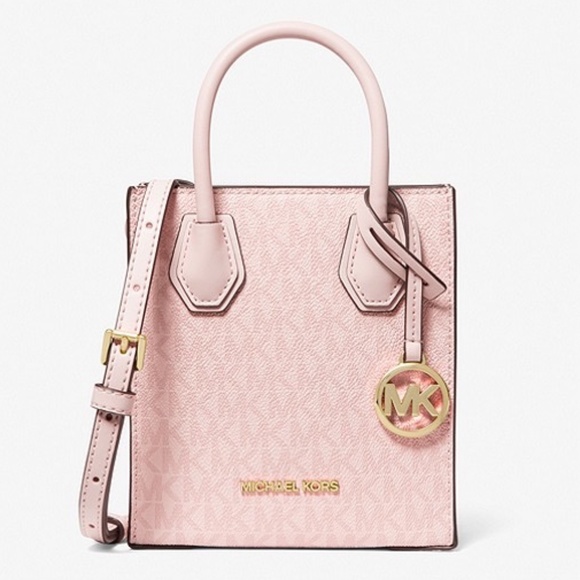 Michael Kors Handbags - MICHAEL KORS Mercer Extra-Small Logo Leather Crossbody Bag in Dark Powder Blush